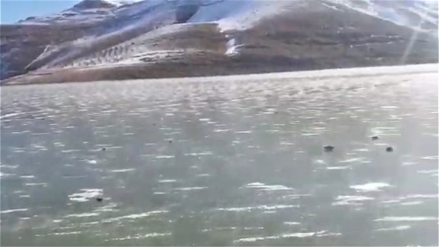 یخ زدن آب پشت سد مهاباد پیرانشهر
